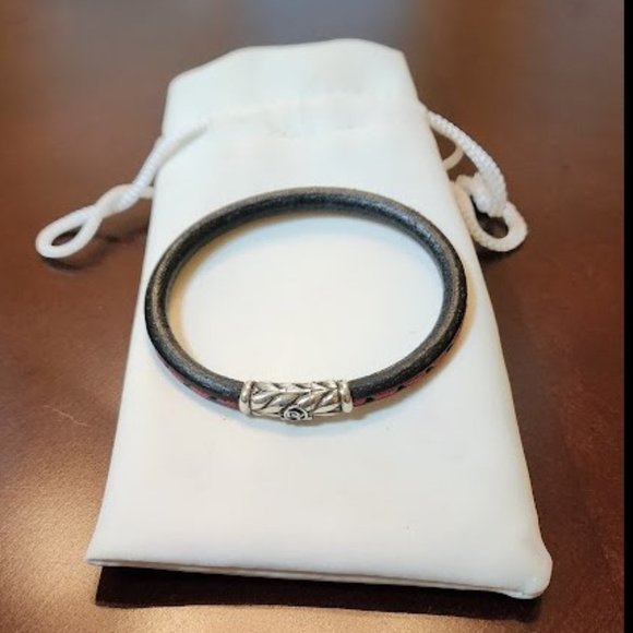 DAVID YURMAN 8" Leather Bracelet With Red Stitching In Red/black - Picture 5 of 5